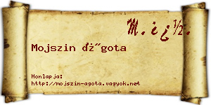 Mojszin Ágota névjegykártya